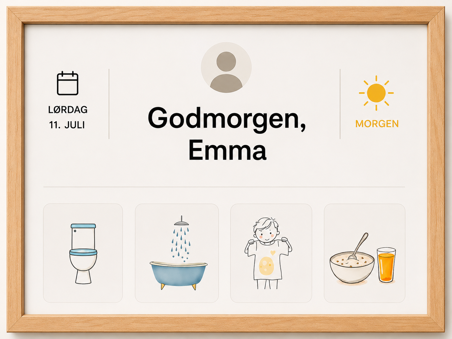 Visual Njord Home Display — træramme med e-ink display